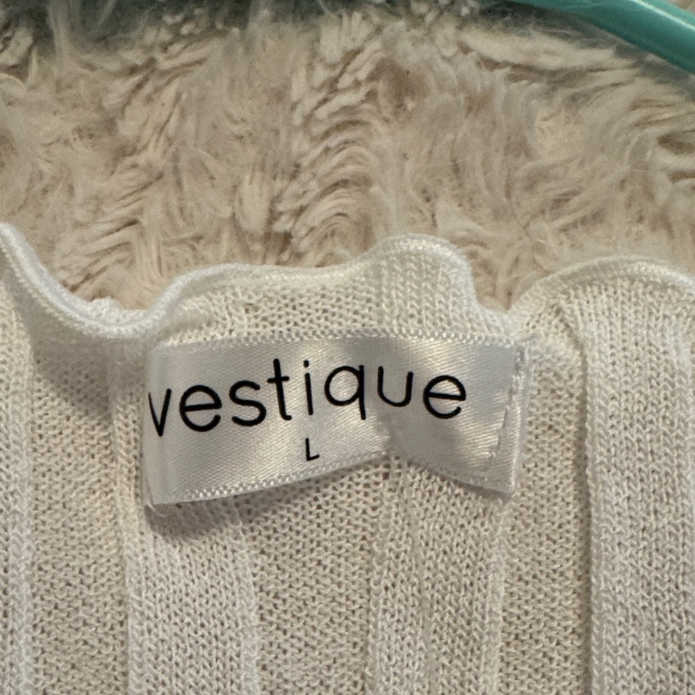 Vestique Ivory Ribbed Tank Top - Picture 3 of 4
